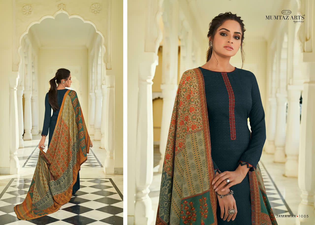 Mumtaz arts rangon ki duniya jamawar pashmina decent kashmiri embroidery salwar suit catalog