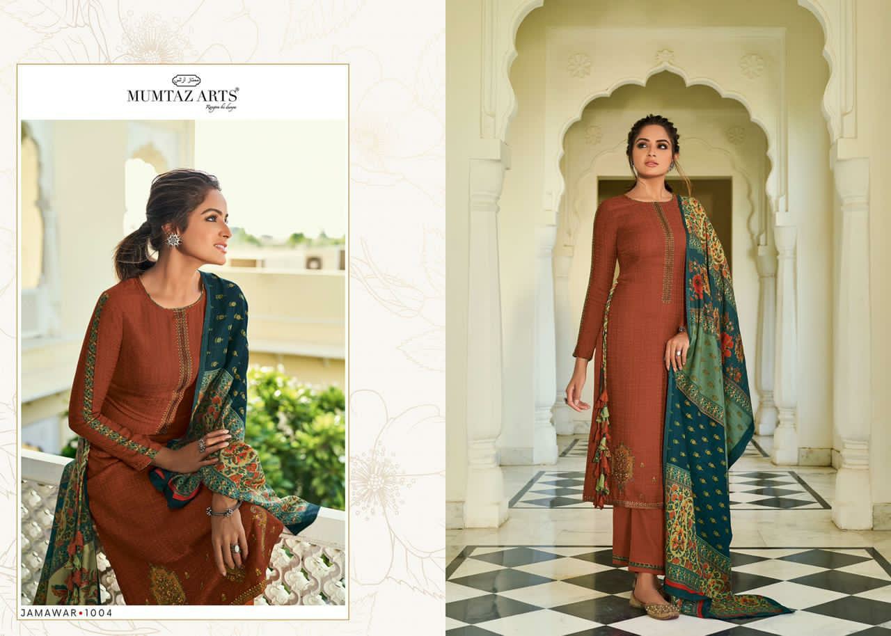 Mumtaz arts rangon ki duniya jamawar pashmina decent kashmiri embroidery salwar suit catalog