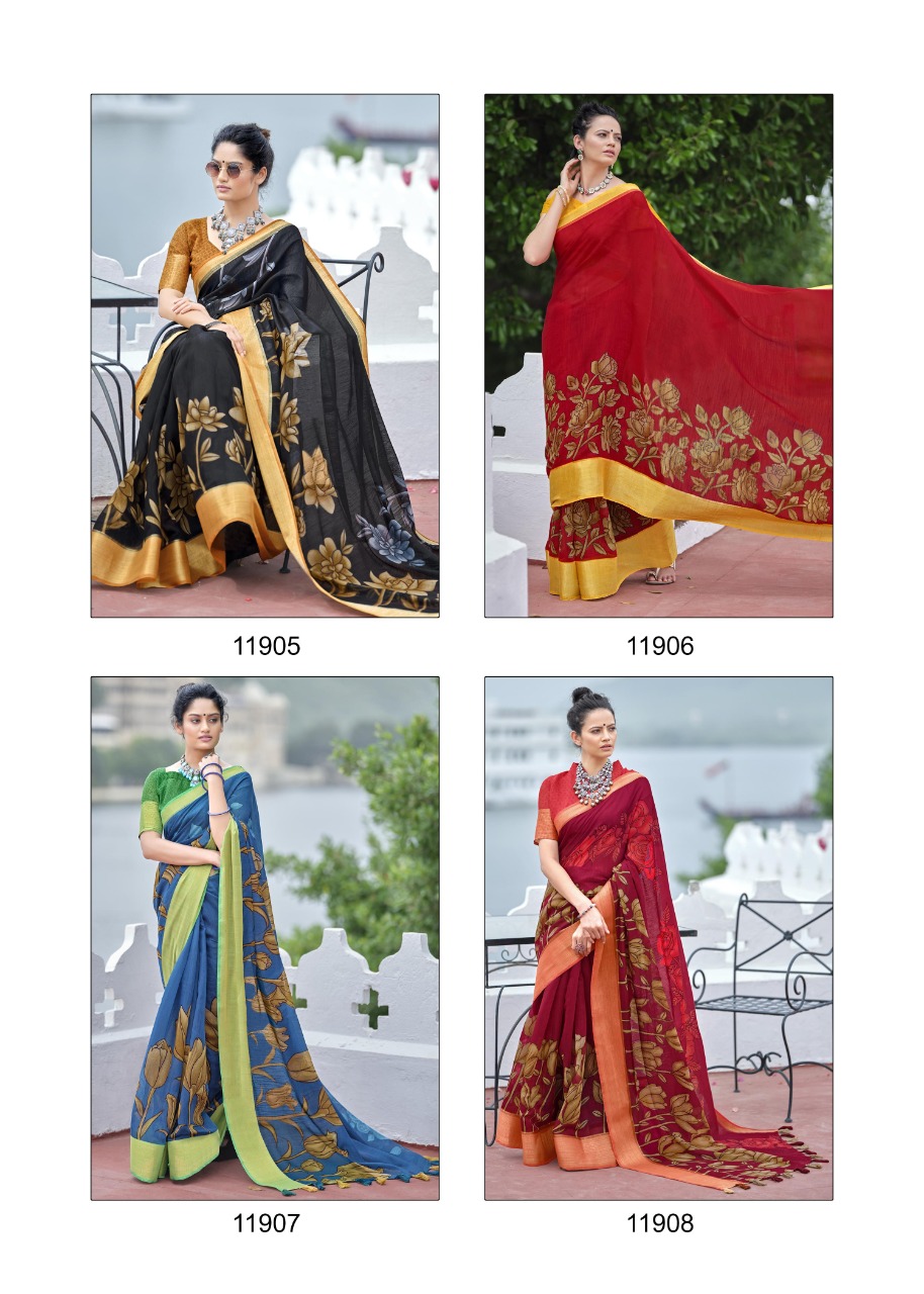 triveni sarees swet cotton attractive look saree catalog