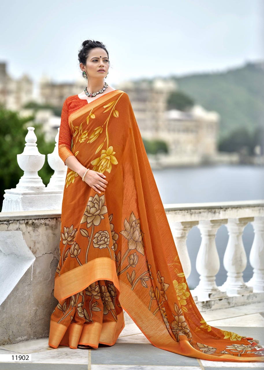 triveni sarees swet cotton attractive look saree catalog