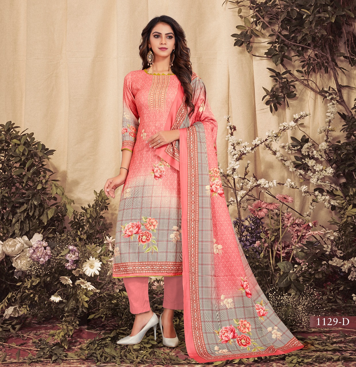 bipson nargis d no 1129 Woollen Pashmina exclusive print and colours salwar suit colour set