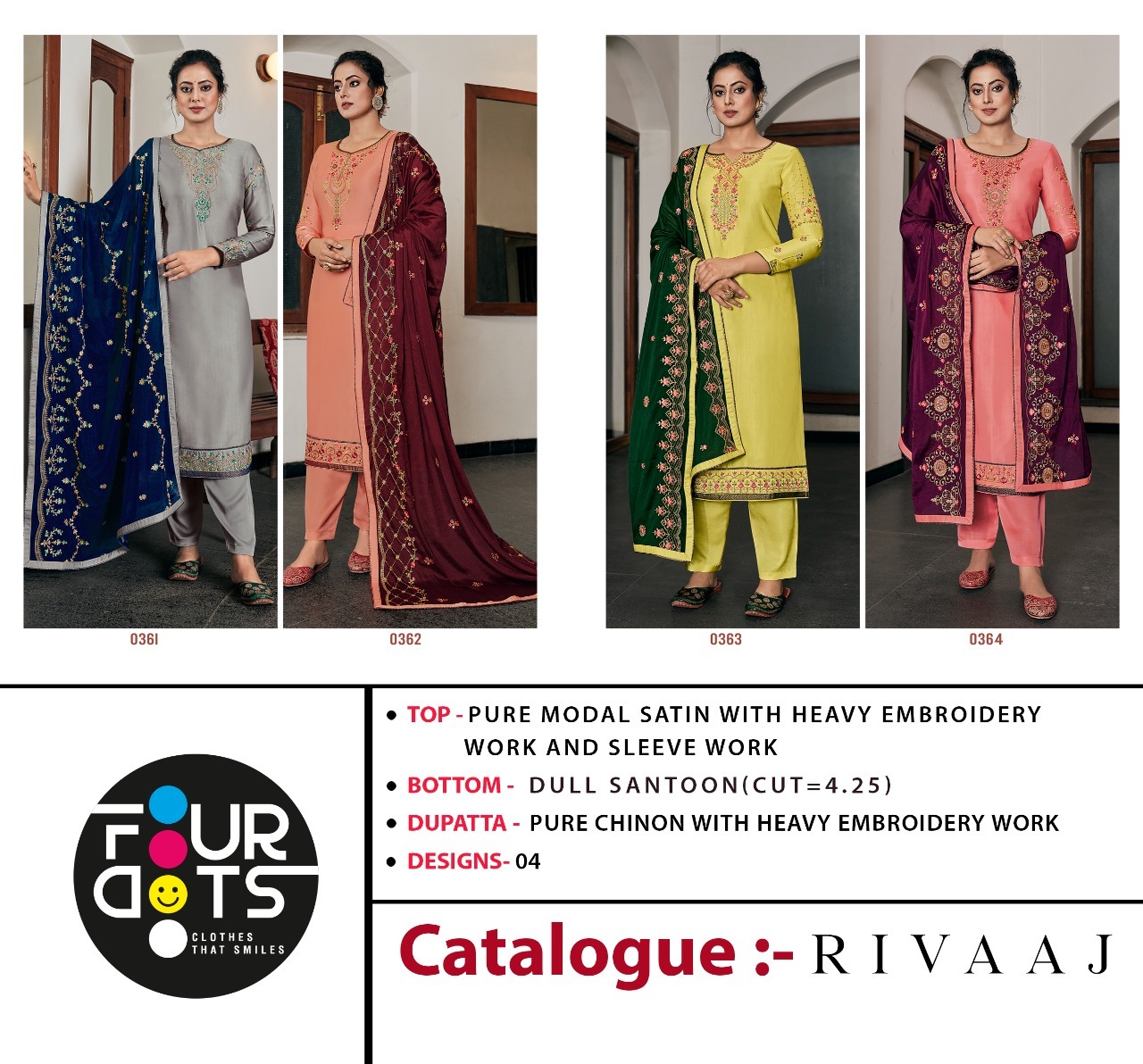 fourdots rivaaj satin new and modern style salwar suit catalog
