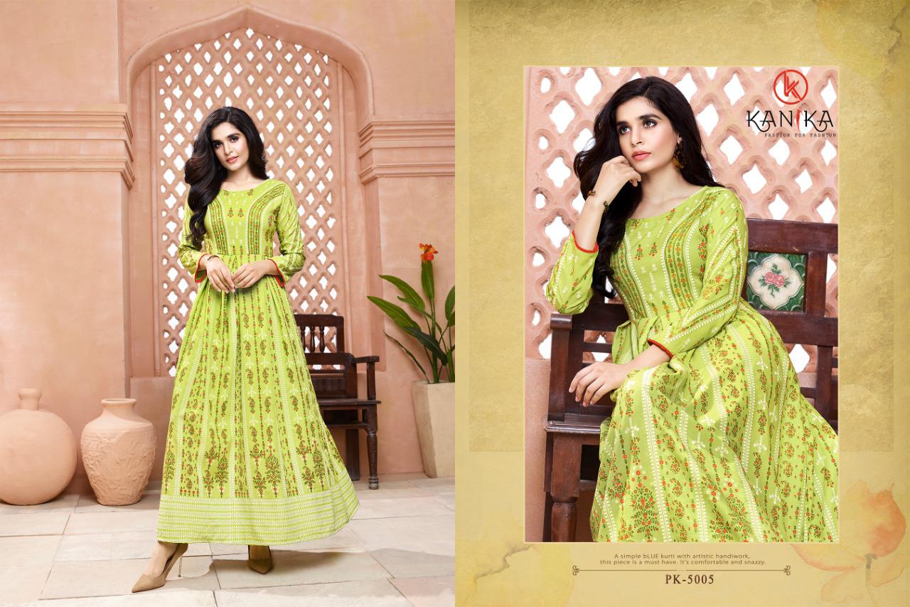 kanika pankhudi gown style regal look kurti catalog