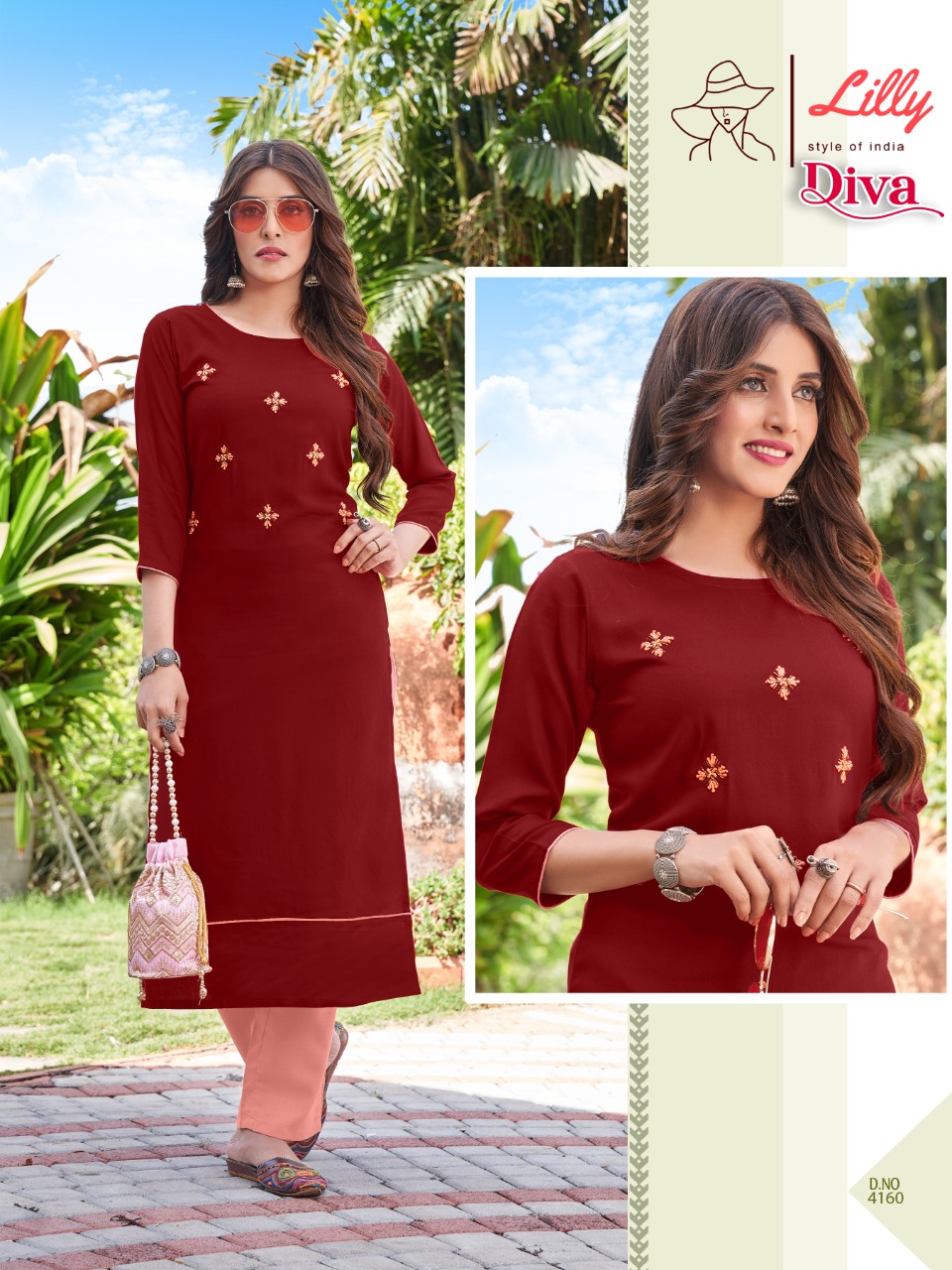 lilly style of india diva rayon regal look kurti catalog