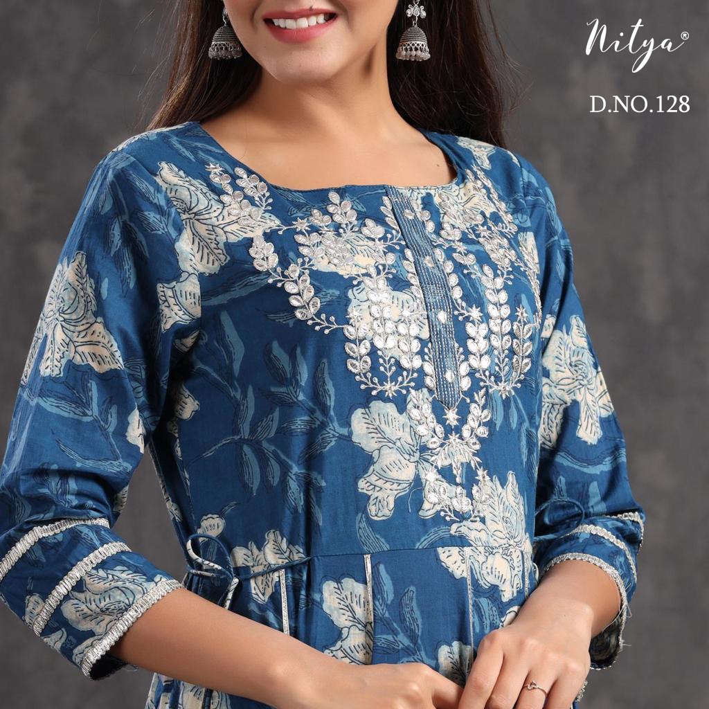 lt nitya d no 128 cotton catchy look gown size set
