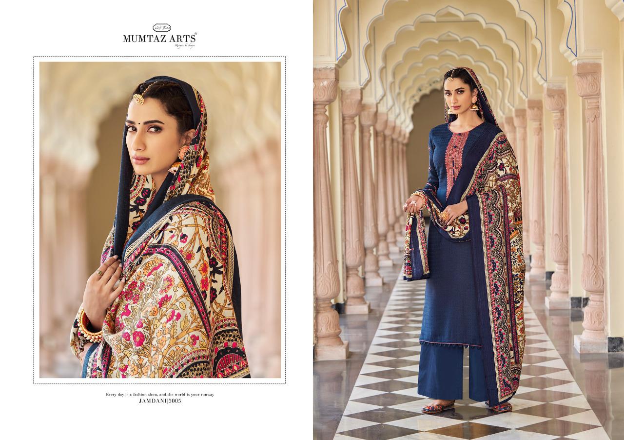 Mumtaz arts rangon ki duniya jamdani pashmina attractive print salwar suit catalog