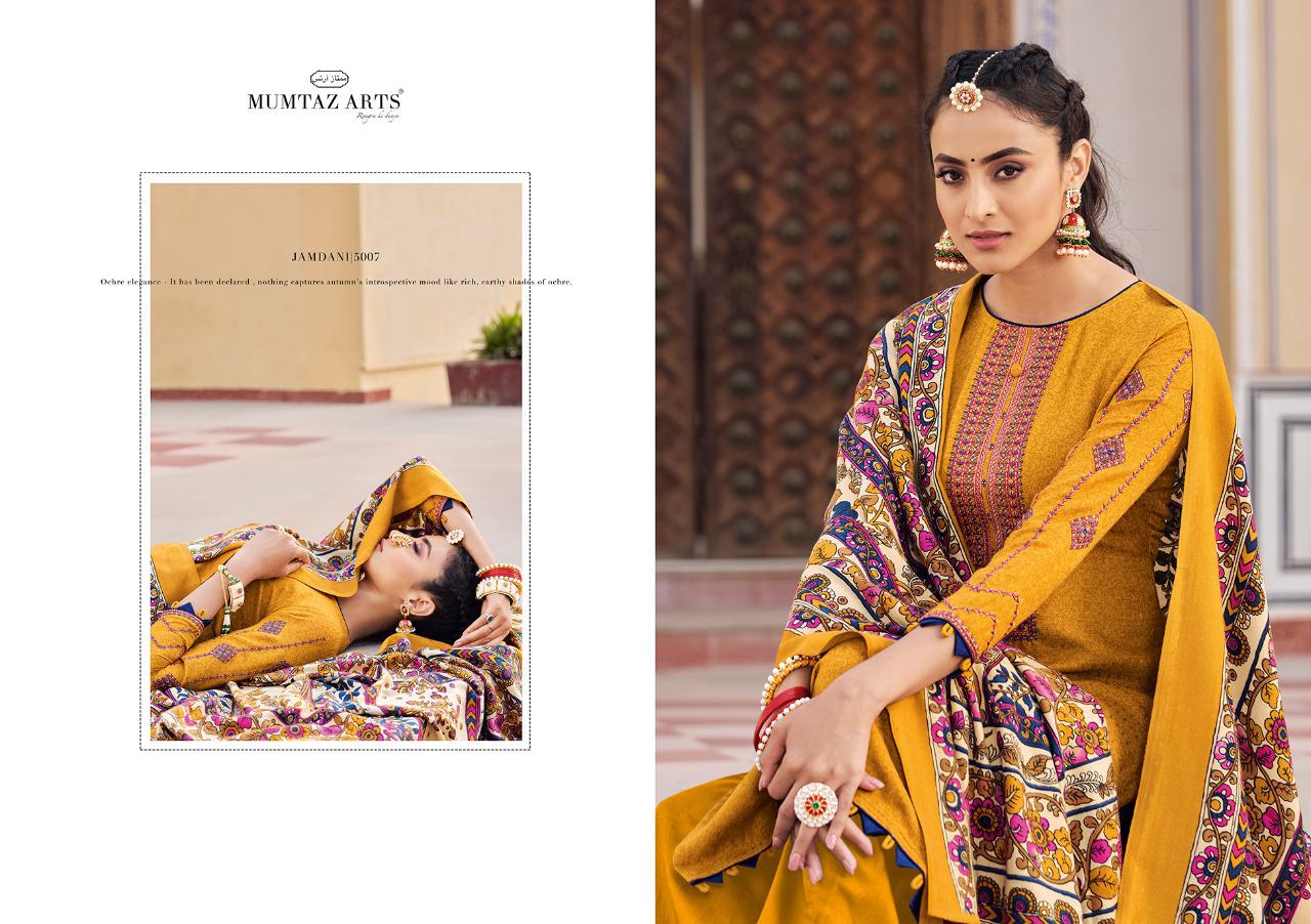 Mumtaz arts rangon ki duniya jamdani pashmina attractive print salwar suit catalog
