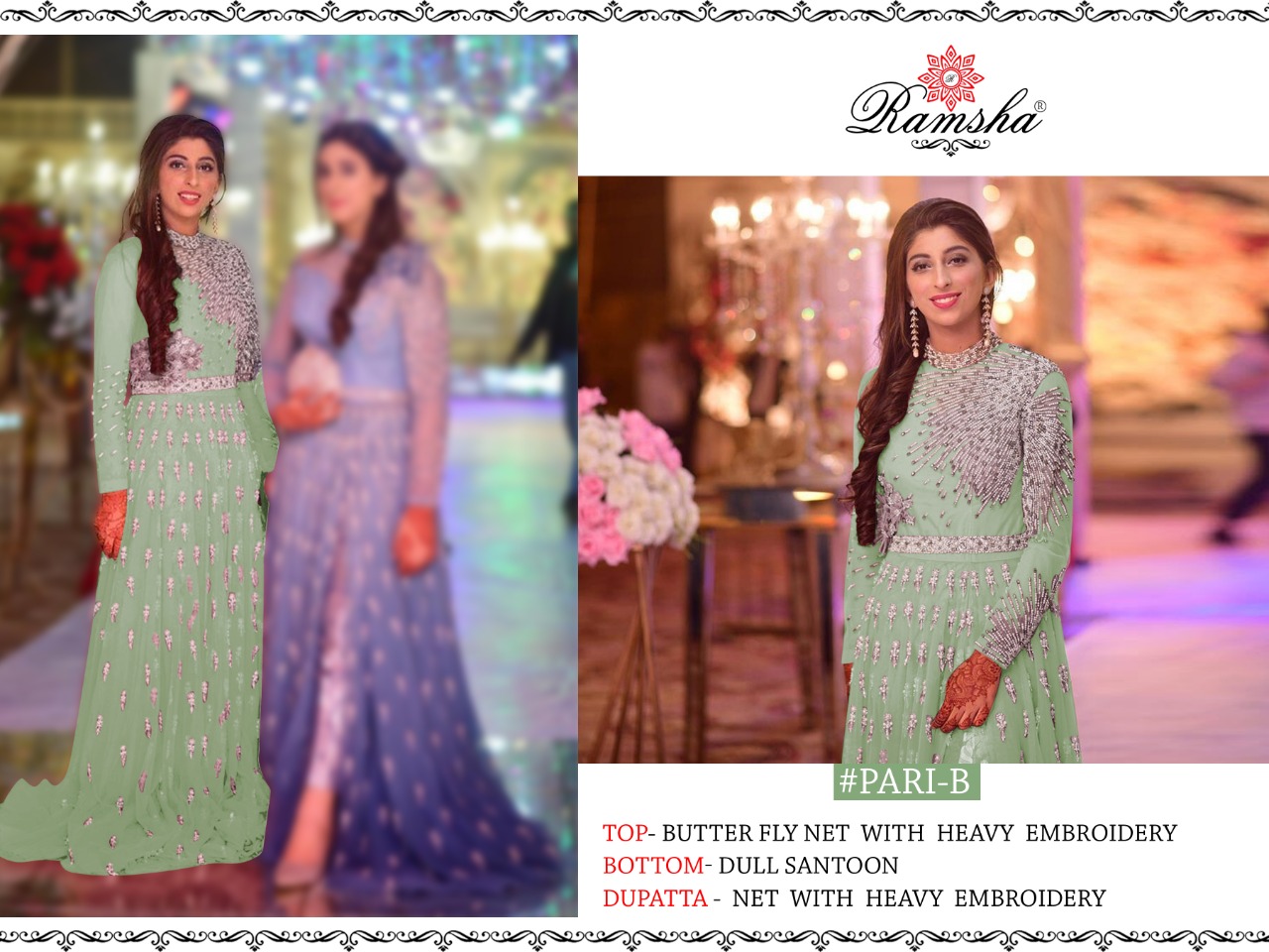 ramsha pari net gorgeous look salwar suit catalog