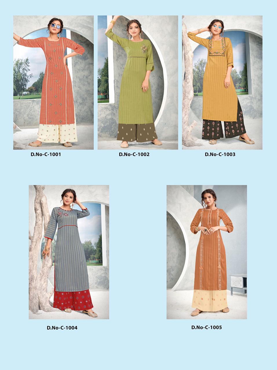 rijiya trends guzaarish elegant look kurti with plazzo catalog