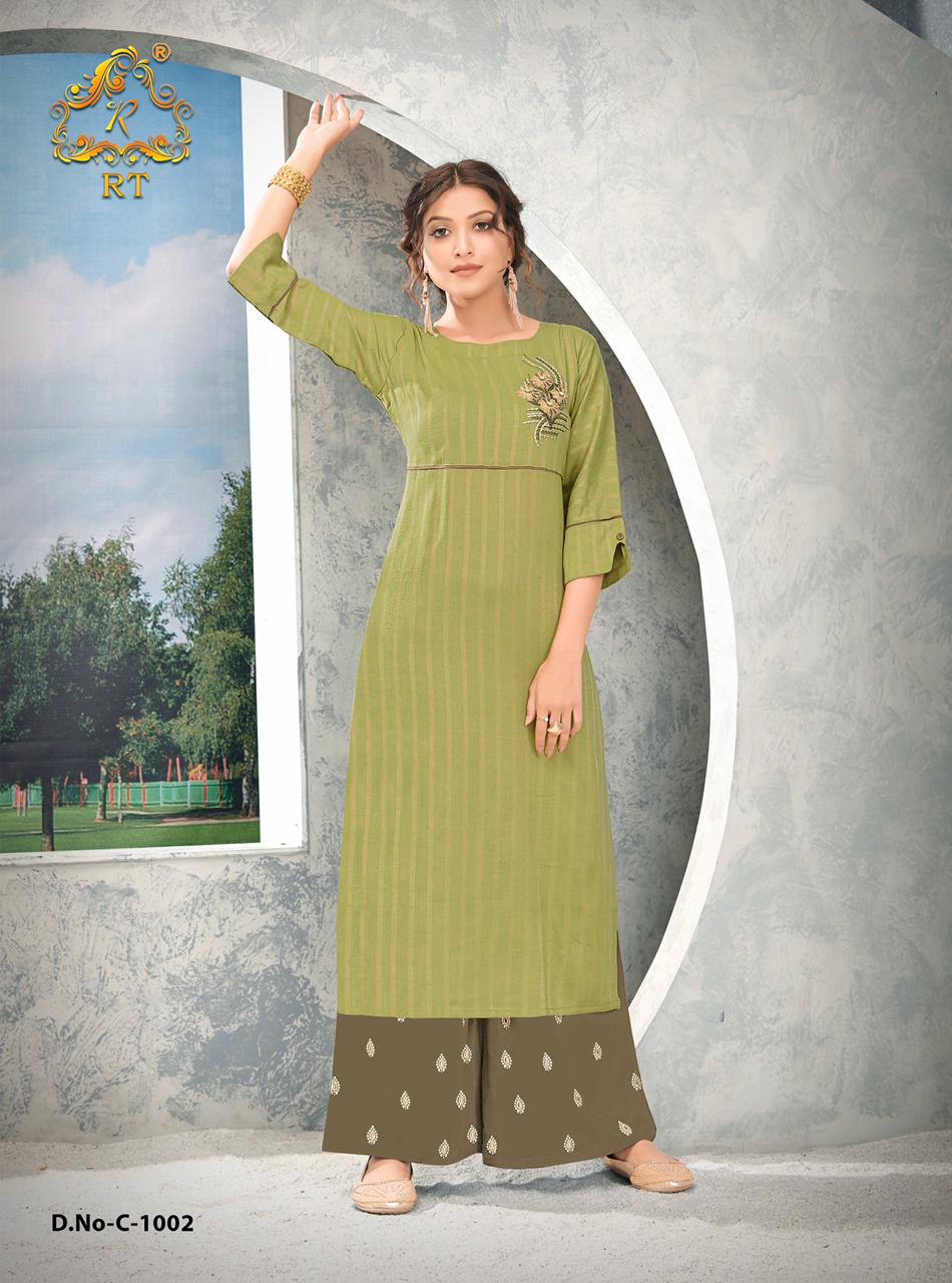 rijiya trends guzaarish elegant look kurti with plazzo catalog