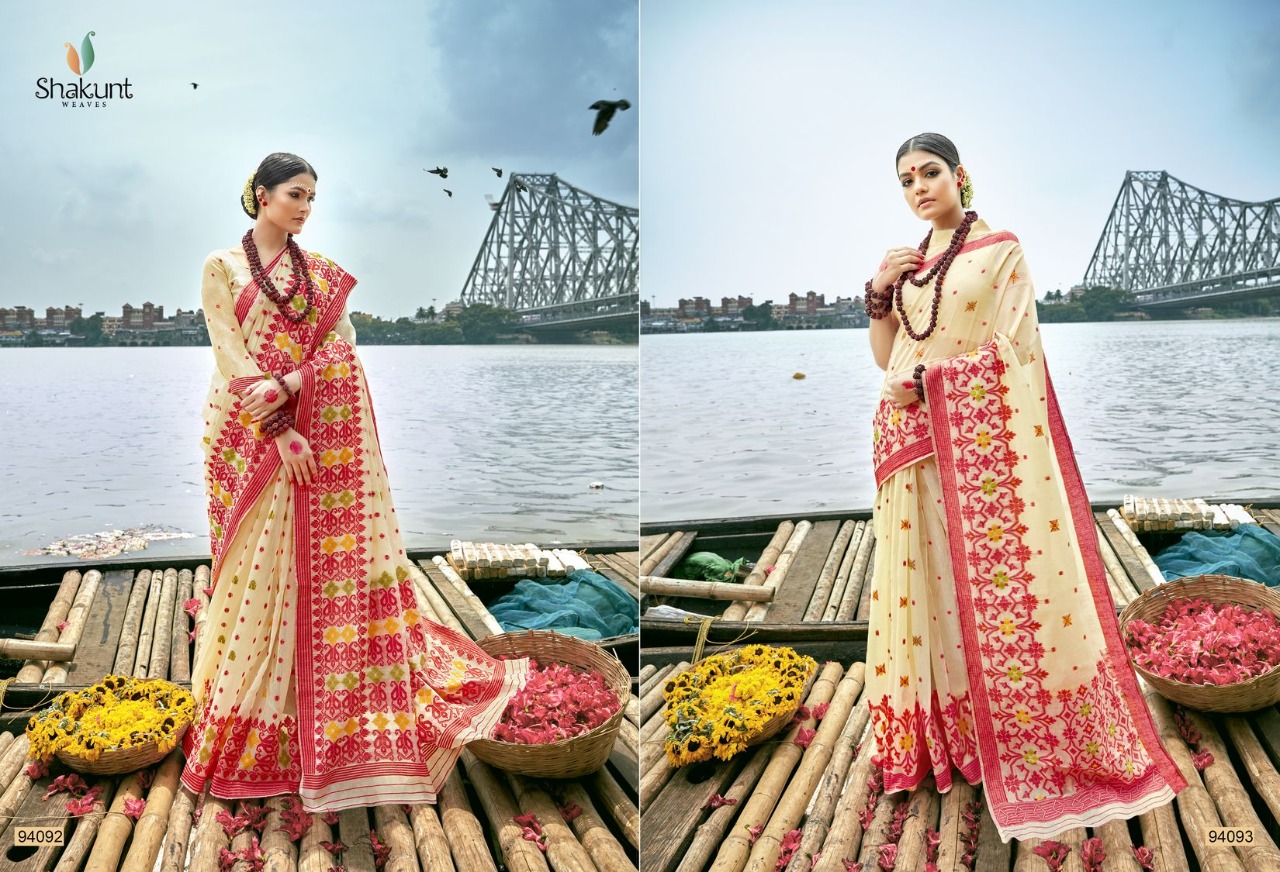 shakunt weaves tarini cotton Weaving regal look saree catalog