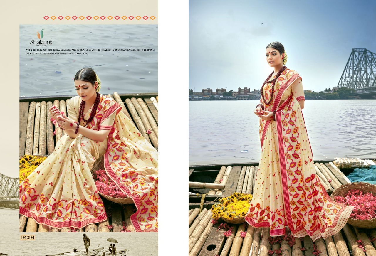 shakunt weaves tarini cotton Weaving regal look saree catalog