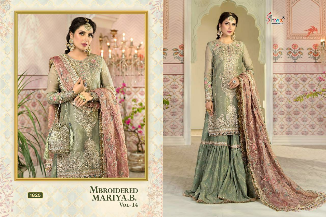 shree fab mbroidered maria b vol 14  hit design astonishing look salwar suit singal