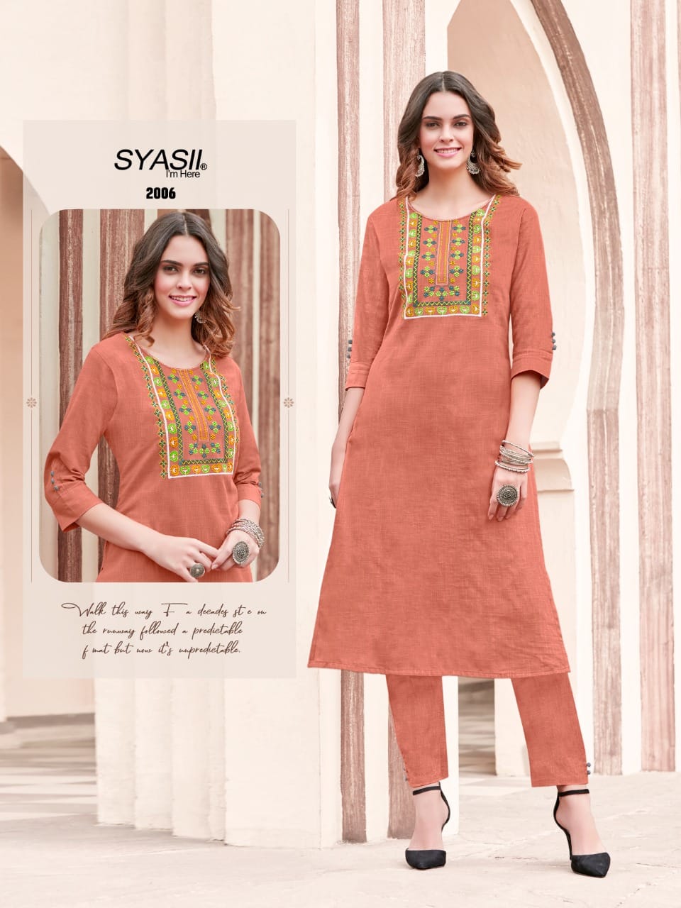 Syasii pure vol 2 cotton authentic fabric kurti with pant catalog