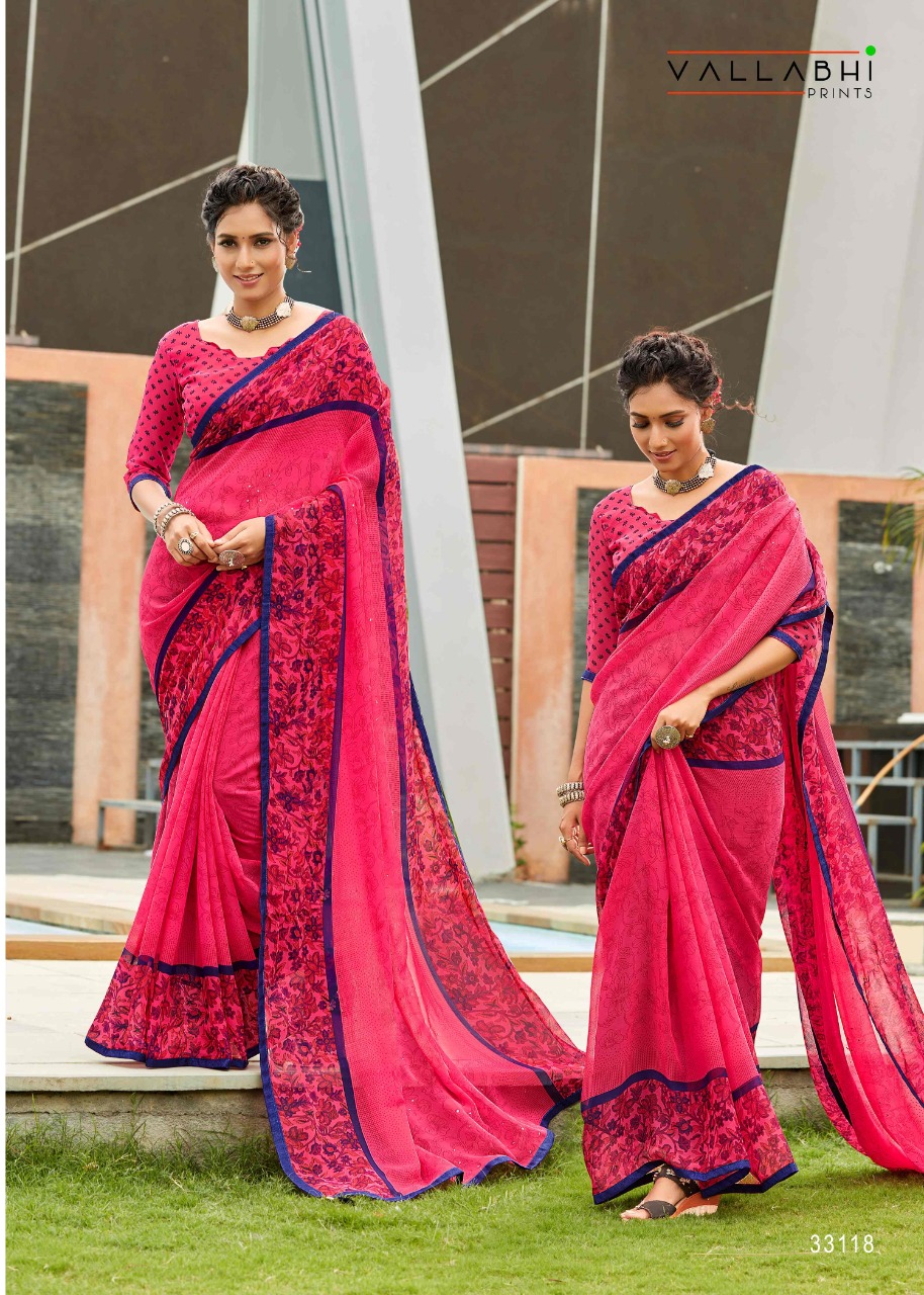 vallabhi prints maitrika shiffon graceful look saree catalog