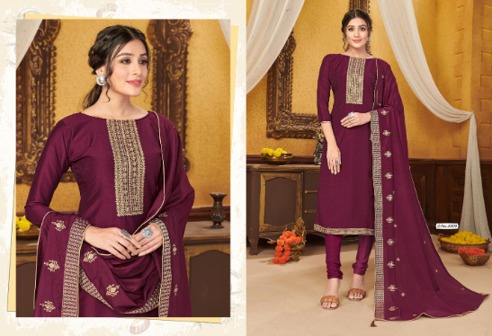 aaddhya designer ameera silk astonishing salwar suit catalog