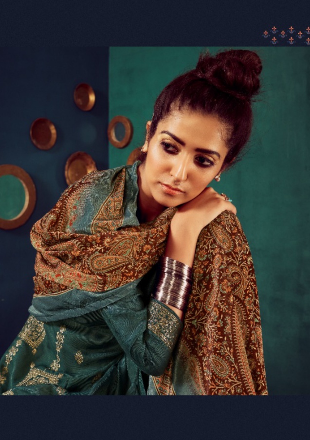 Acme Weavers Aanzara Niharaa Collection Dyed Pure Pashmina Rayon innovative look salwar suit catalog
