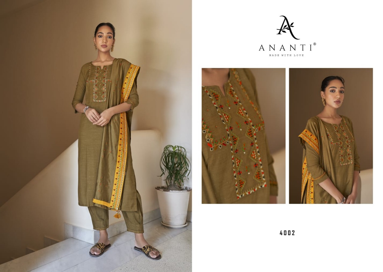 ananti aasharo viscose gorgeous look top with bottm and dupatta catalog