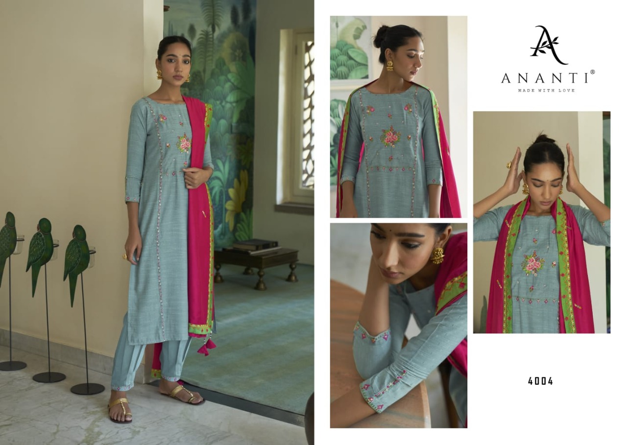 ananti aasharo viscose gorgeous look top with bottm and dupatta catalog