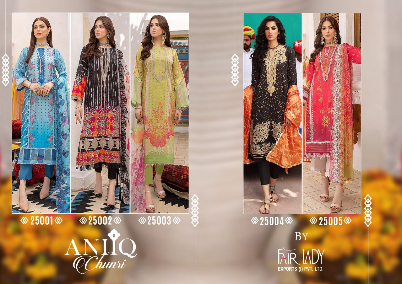 fair lady aniiq chunri vol 2 lawn cotton regal look salwar suit with cotton dupatta catalog