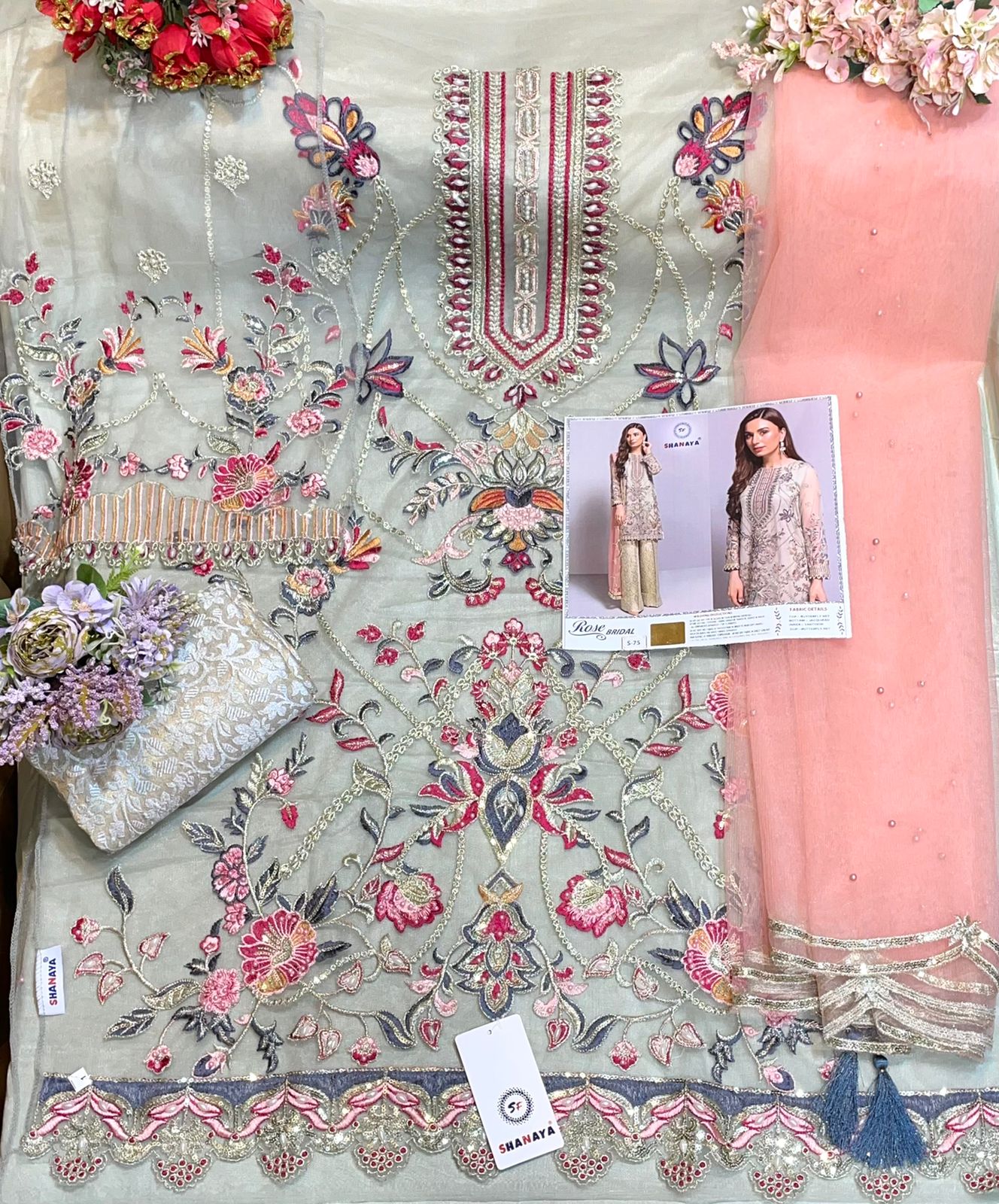 shanaya rose bridal s 75 butterfly net innovative look salwar suit single