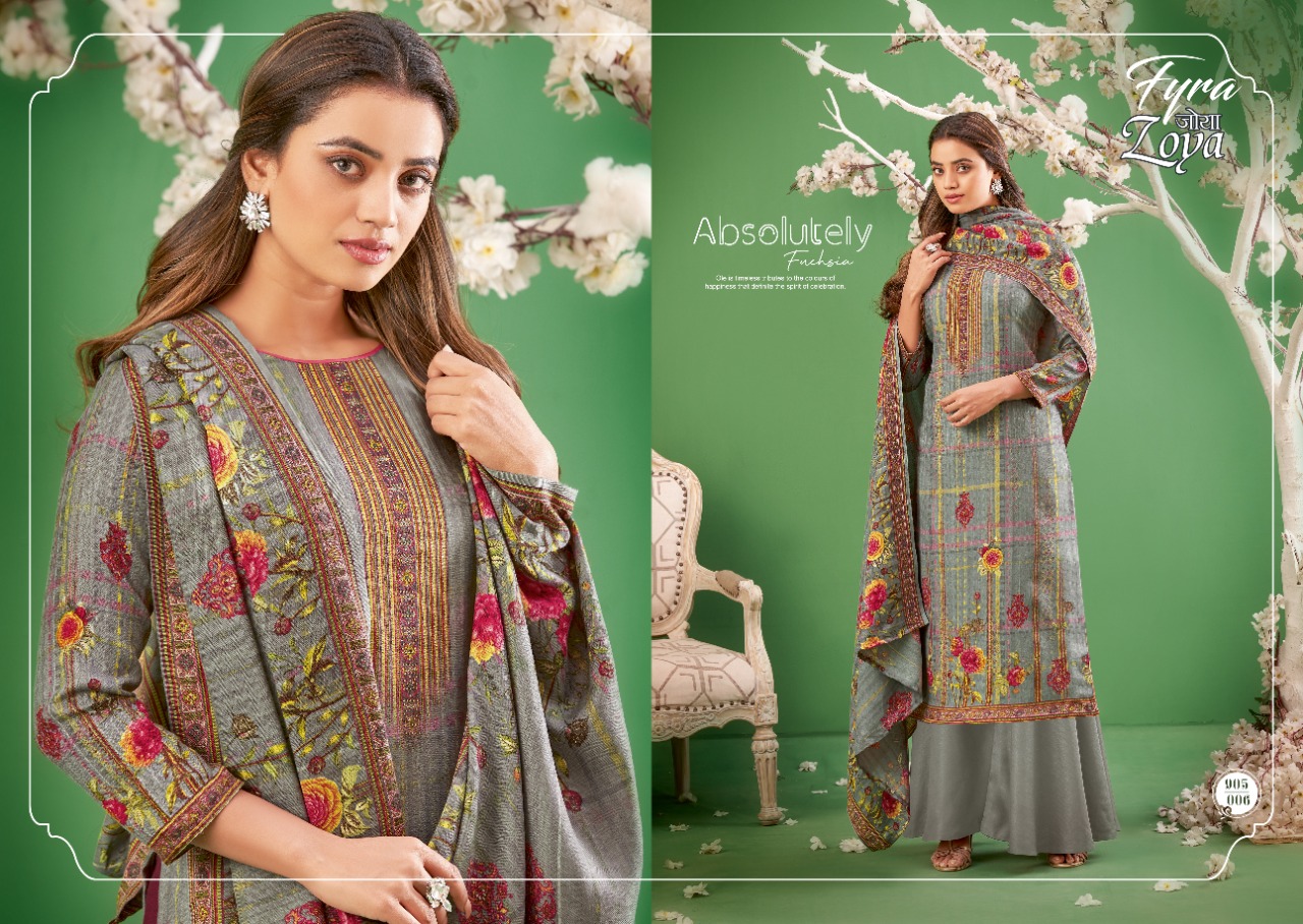 fyra alok suit zoya pure pashmina exclusive print salwar suit catalog