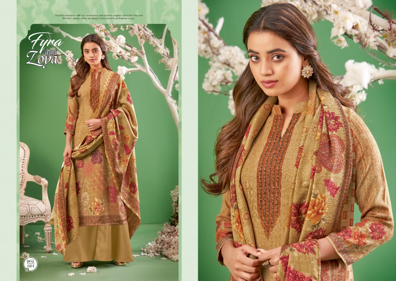 fyra alok suit zoya pure pashmina exclusive print salwar suit catalog