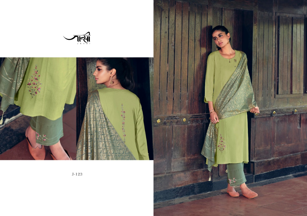jansi daisy cotton new and modern style kurti with plazzo and dupatta catalog