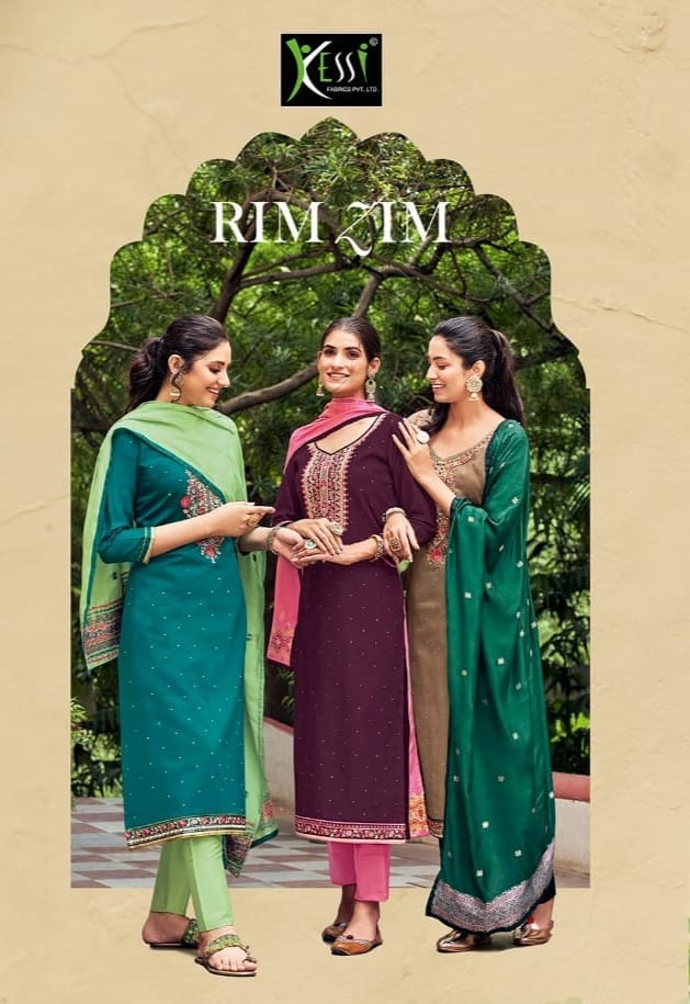 kessi fabrics rimzim jam silk attrective look salwar suit catalog
