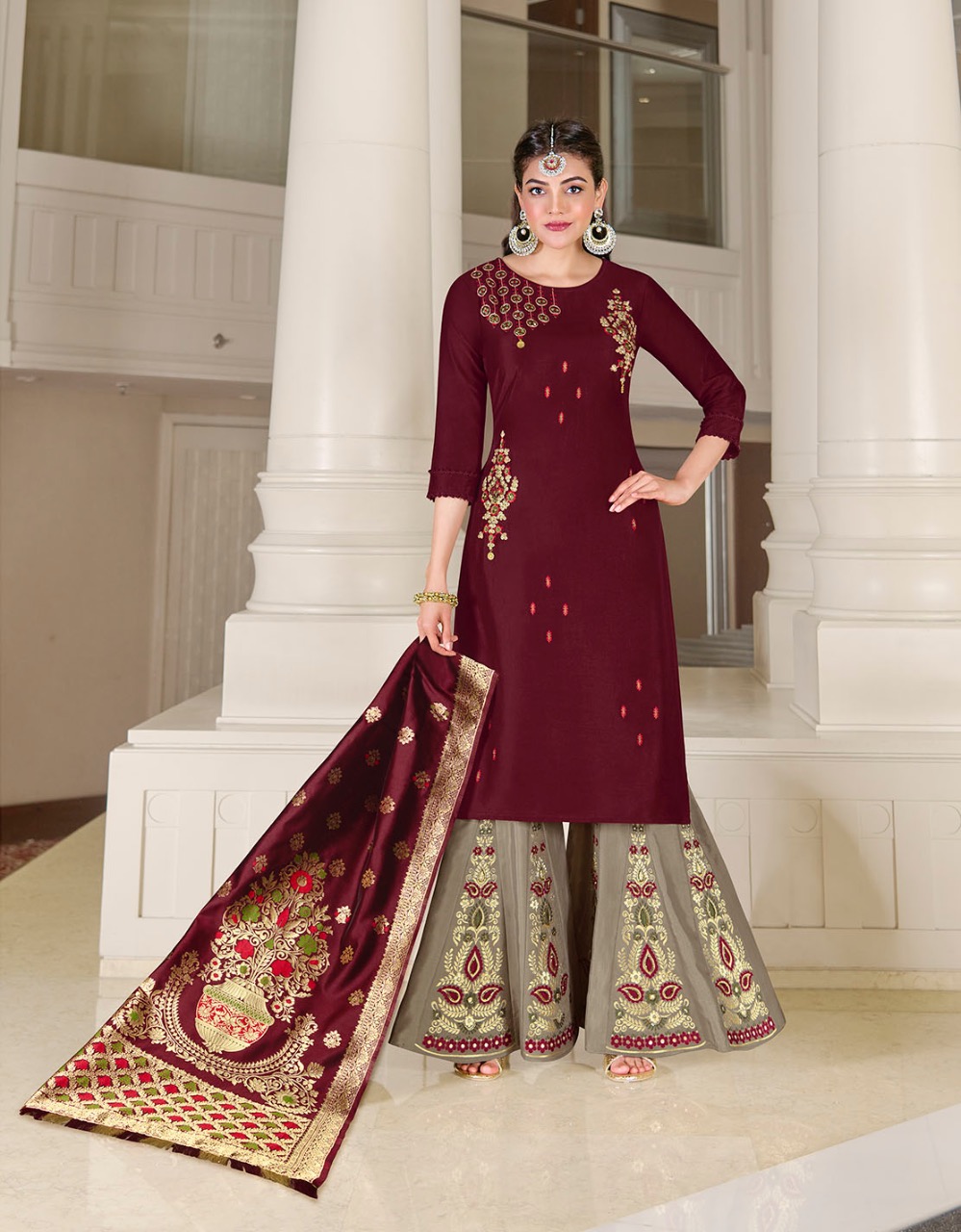 lilly and lali shringar silk astonish style kurti bottom with dupatta catalog