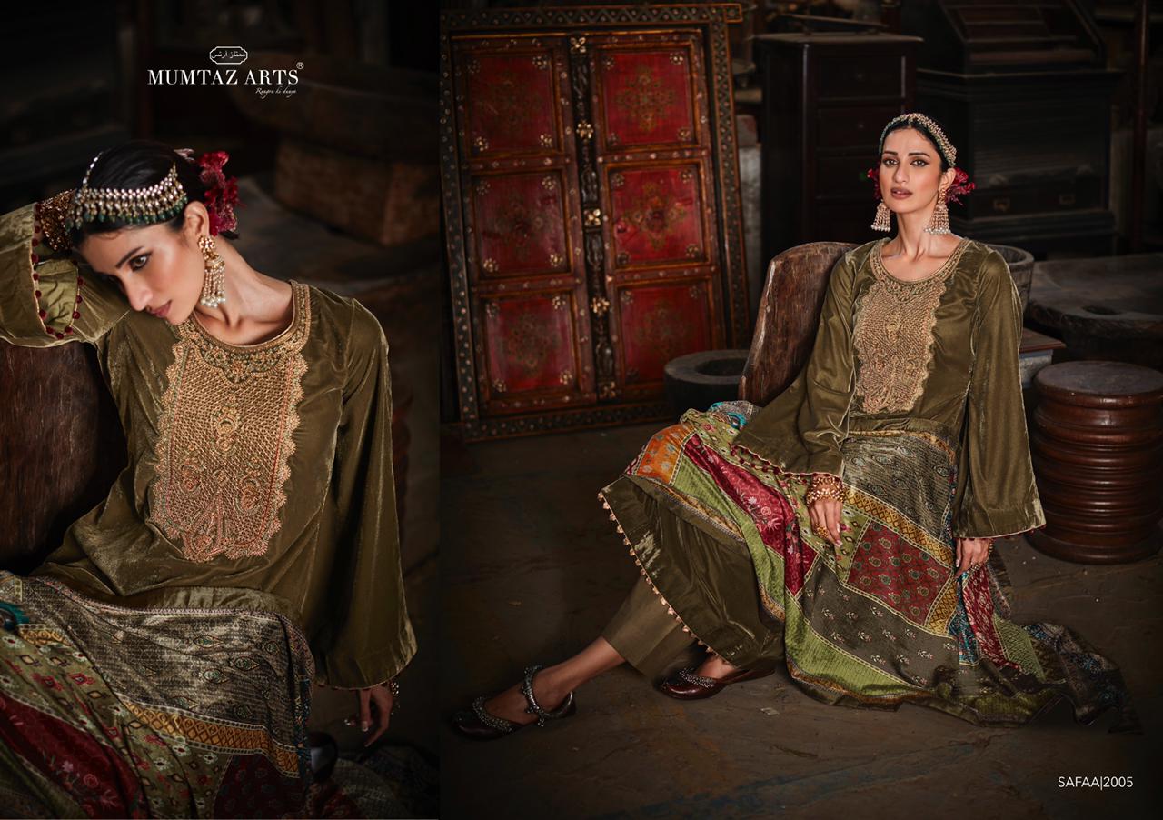 mumtaz arts rango ki duniya safaa velvet vol 1 velvet elegant work salwar suit catalog