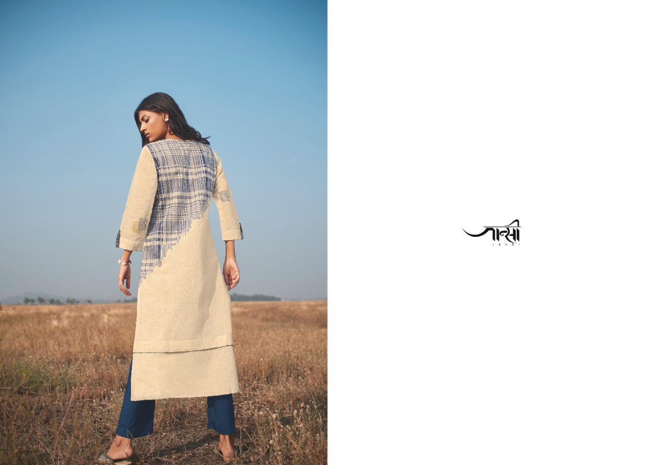 omtex jansi sky handloom cotton innovative look kurti with bottom catalog
