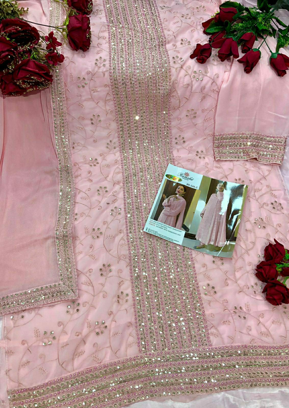 ramsha ramsha r 346 nx georget regal look salwar suit catalog