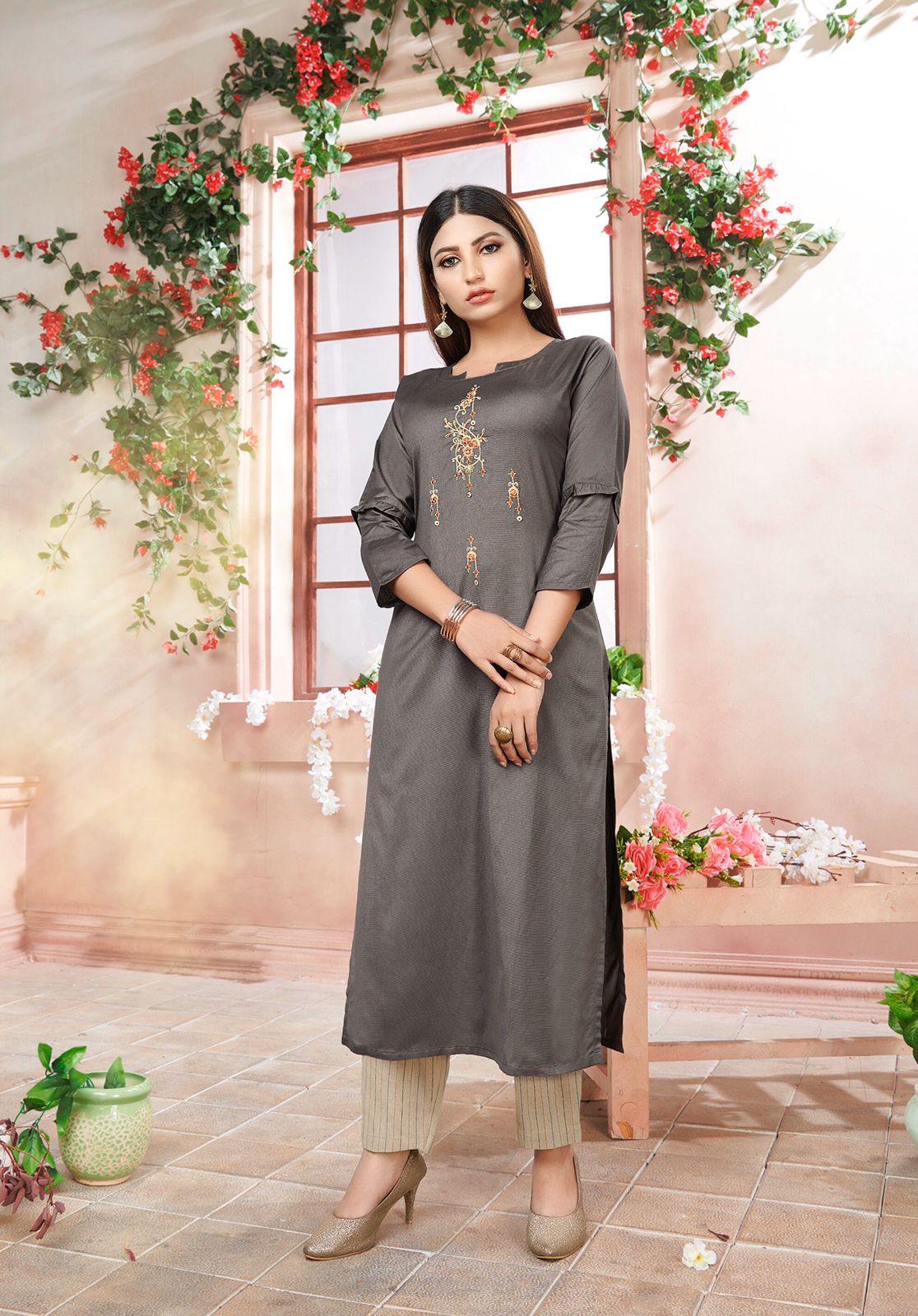 rijiya trends meher viscose new and modern style kurti with pant catalog