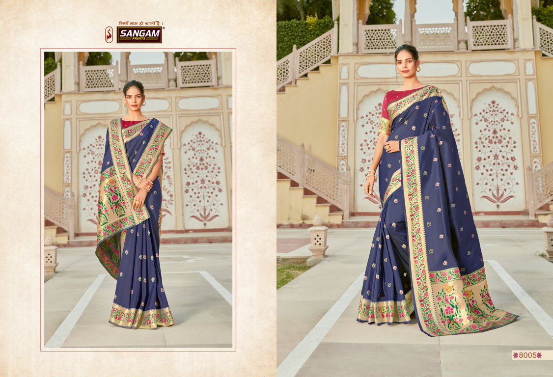 sangam prints koorinaidu silk graceful look saree catalog