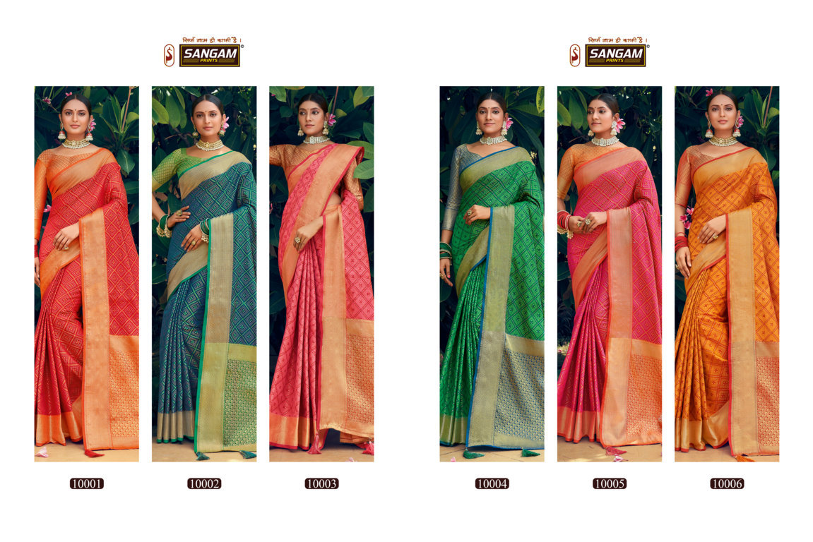 sangam prints navratan patola silk gorgeous look saree catalog