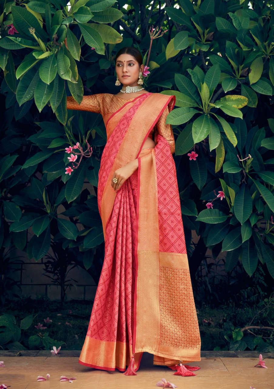 sangam prints navratan patola silk gorgeous look saree catalog