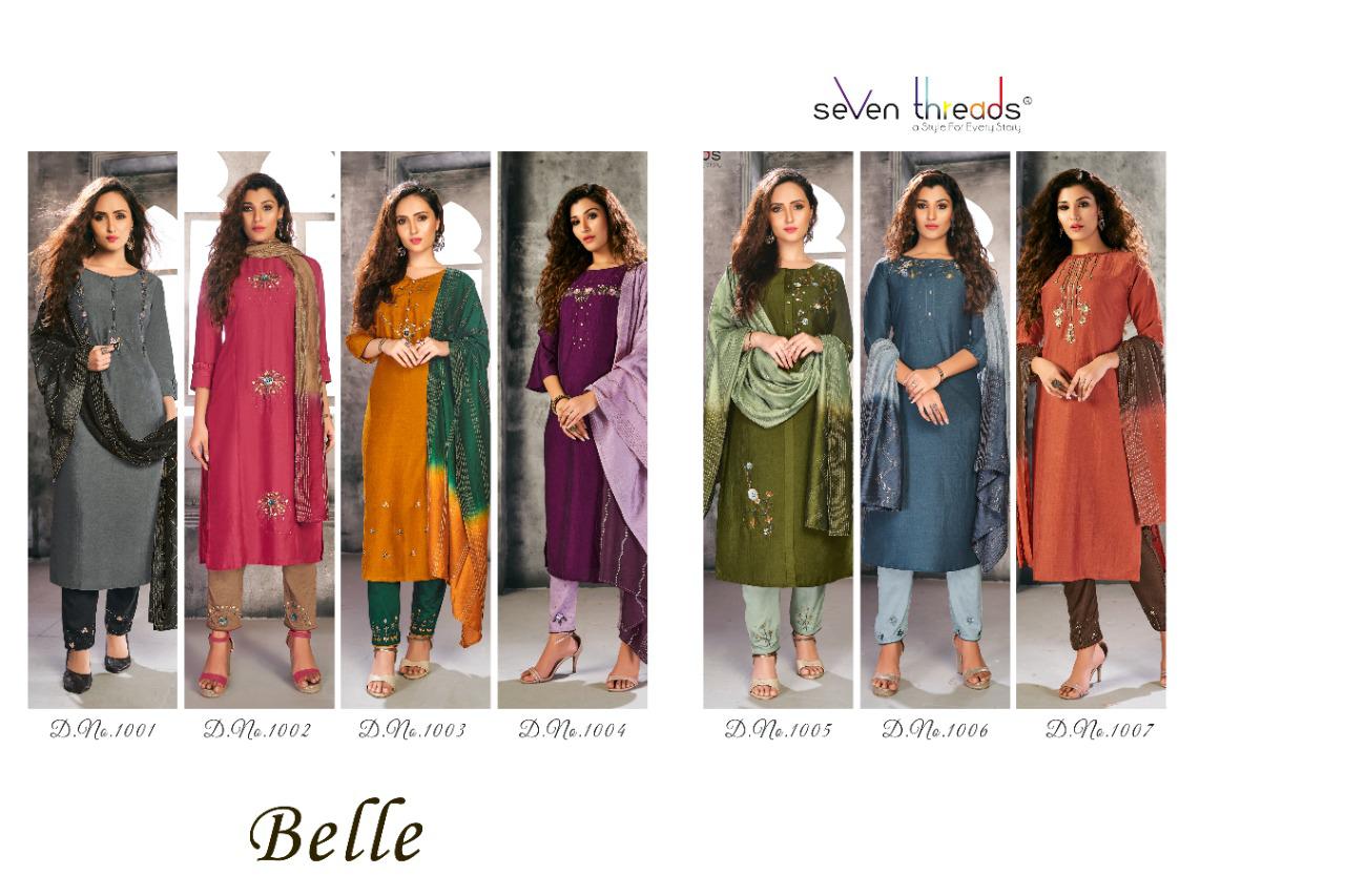 seven threads belle viscous astonishing top with bottom and dupatta catalog