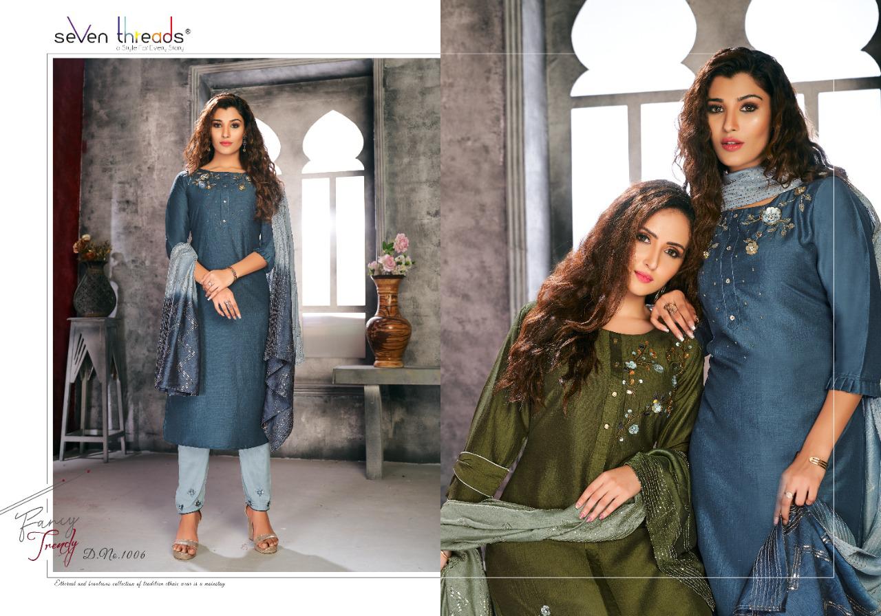 seven threads belle viscous astonishing top with bottom and dupatta catalog