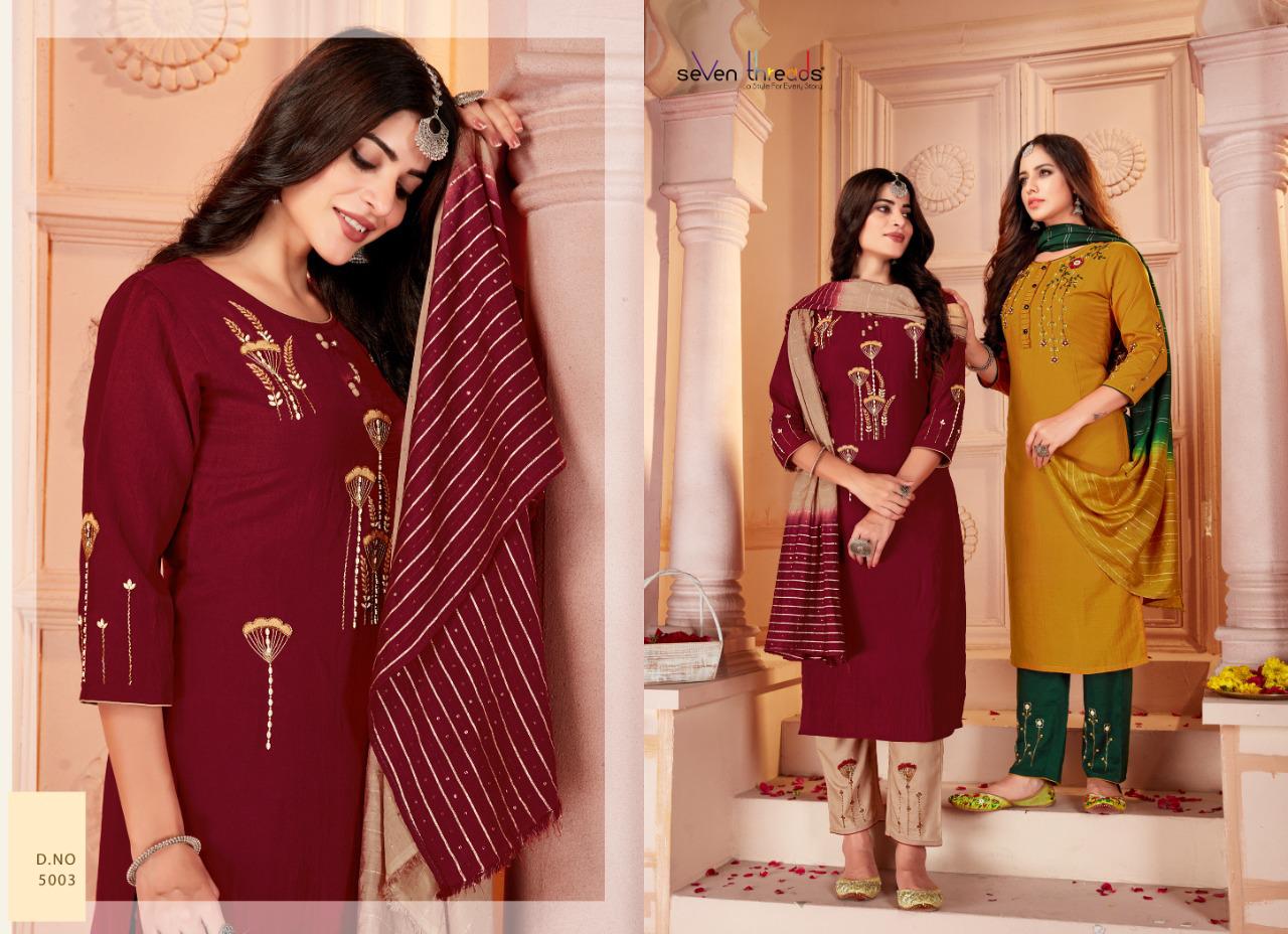 seven threads noor viscous  attractive top bottom with dupatta catalog