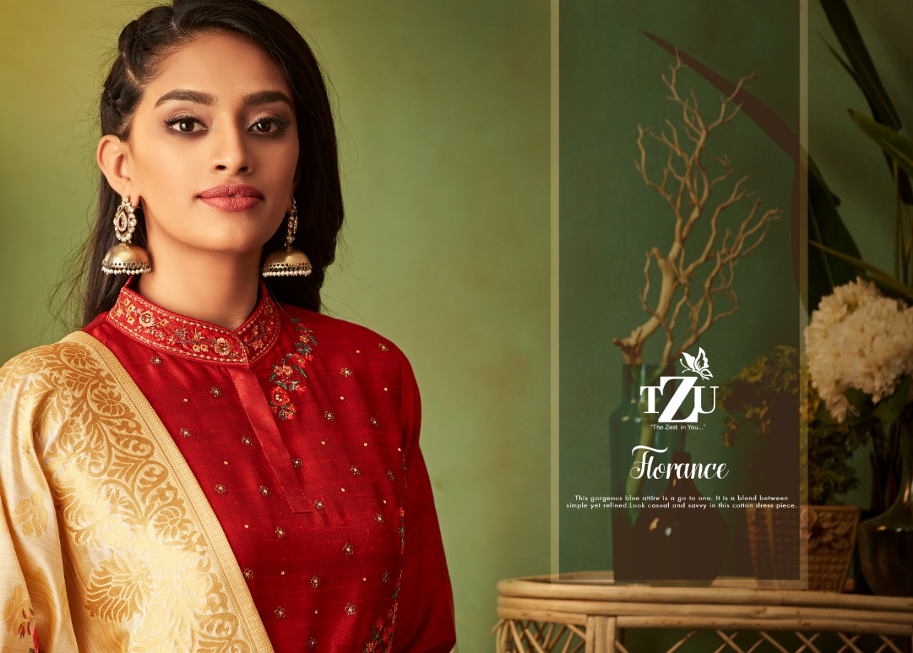 tzu suhani 1001 to 1004 muslin silk gorgeous look kurti with dupatta catalog