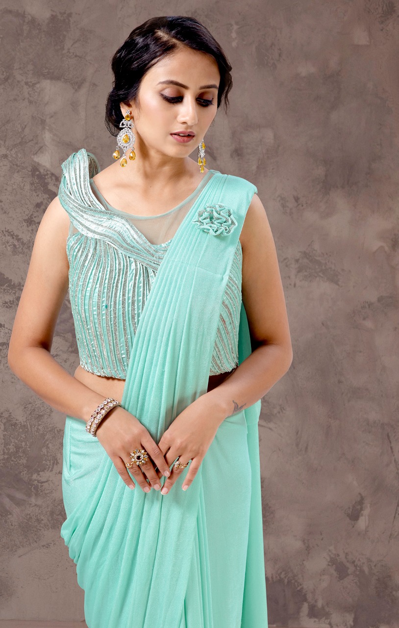 amoha trendz Design No 10506 Imported Lycra gorgeous look saree catalog