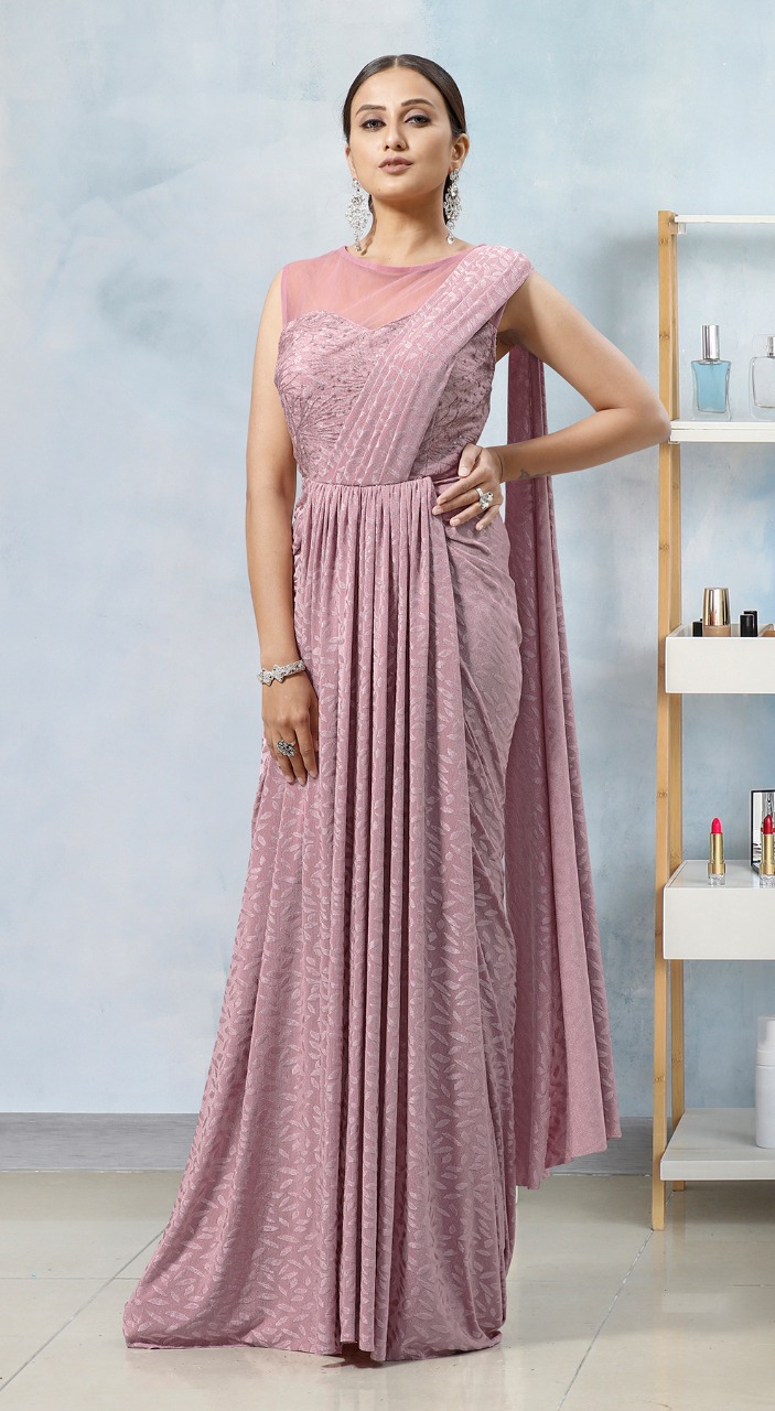 amoha trendz Design No 3015569 Imported Lycra attrective colours  look saree catalog