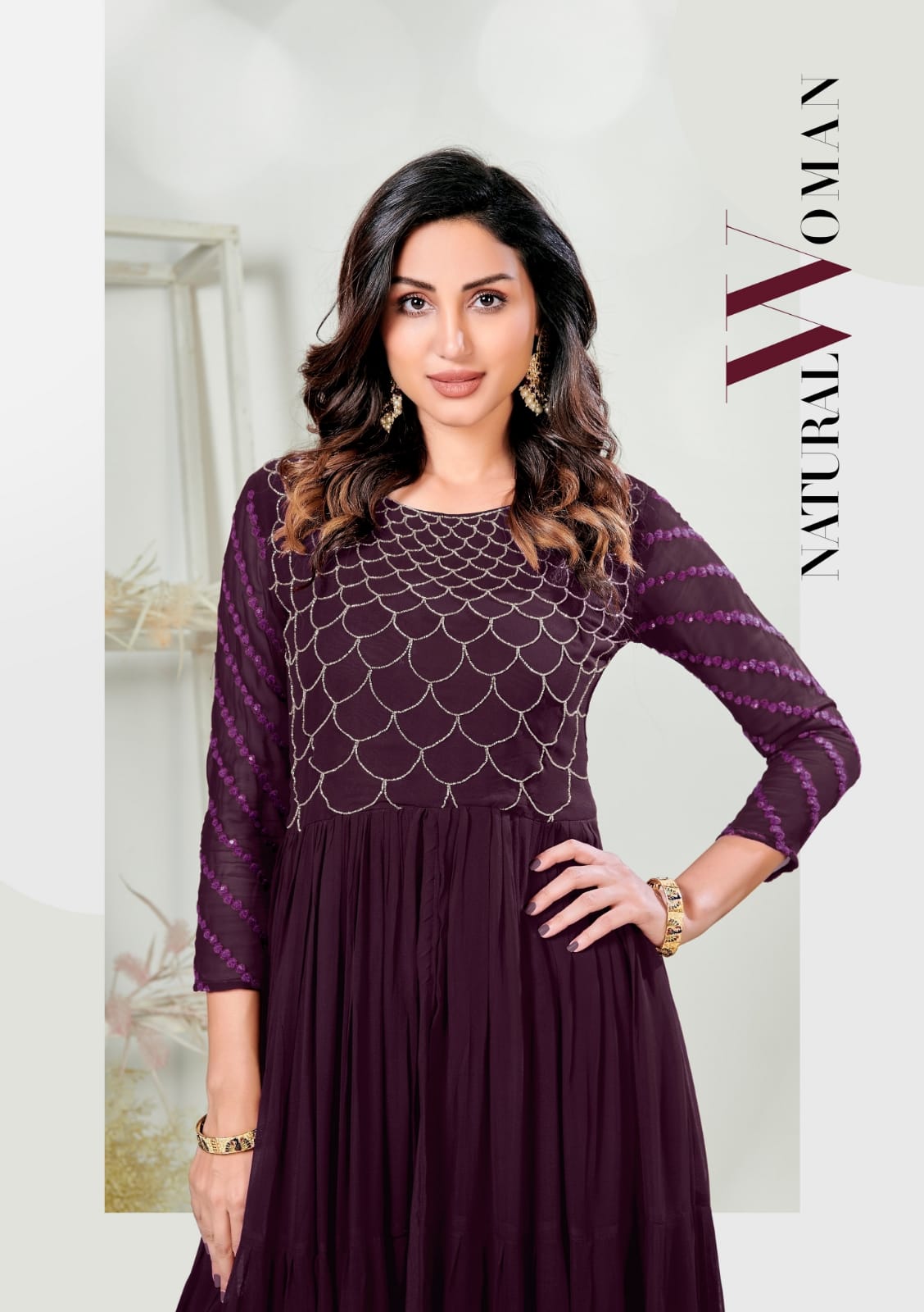 anju fabrics kit kat vol 2 viscose elegant stylish look indo western catalog