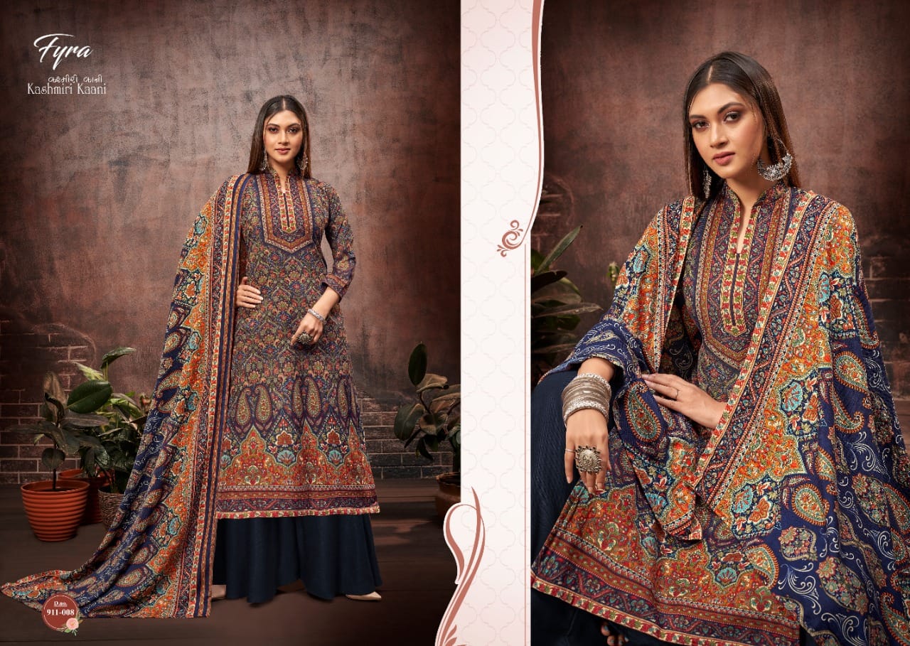 fyra alok suit kashmiri kaani pure wool pashmina exclusive colour and print salwar suit catalog
