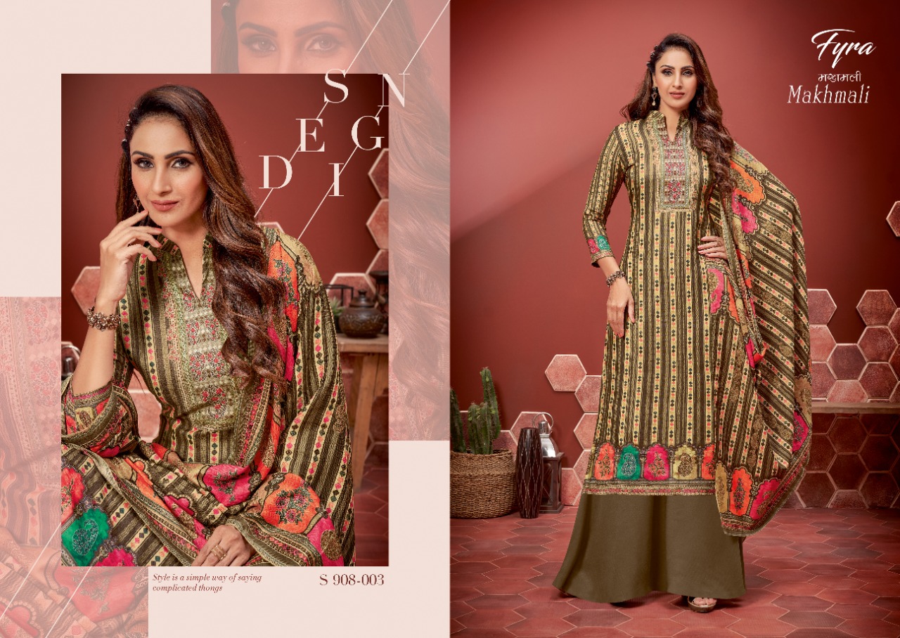 fyra alok suit makhmali pure wool pashmina exclusive print salwar suit catalog