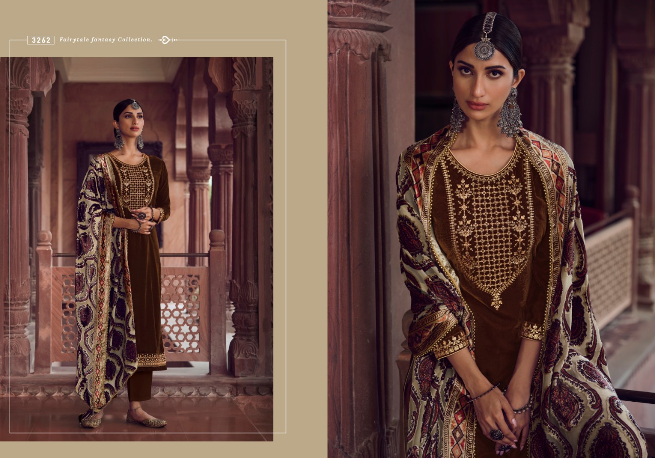 meera trendz glamour d no 3261 to 3265 velvet gorgeous look salwar suit catalog