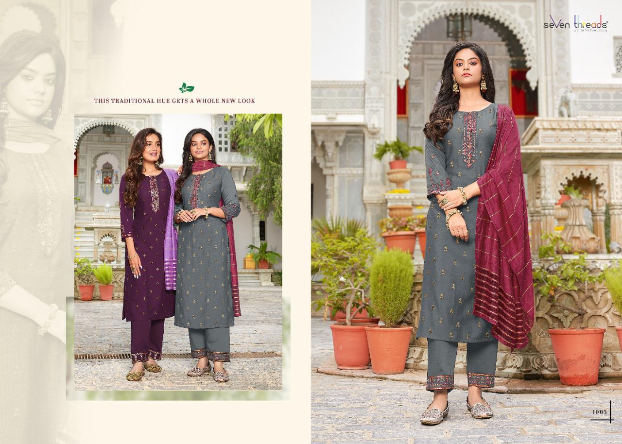 seven threads rite viscous astonishing top with bottom and dupatta catalog