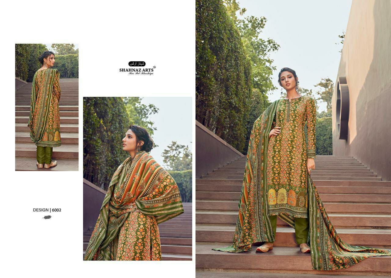 shahnaz art gulshan vol 6 pashmina elegant salwar suit catalog