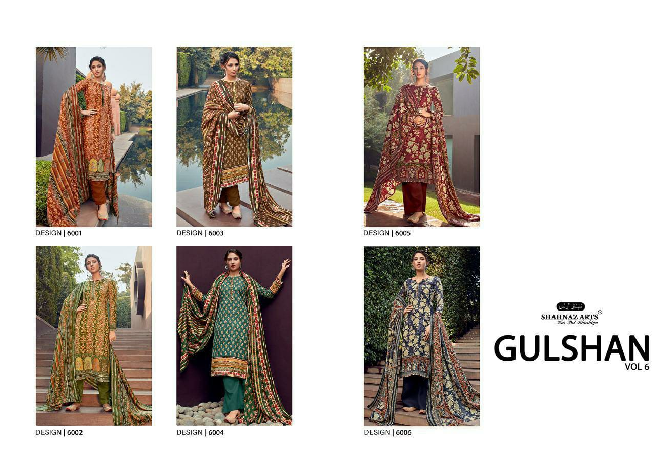 shahnaz art gulshan vol 6 pashmina elegant salwar suit catalog